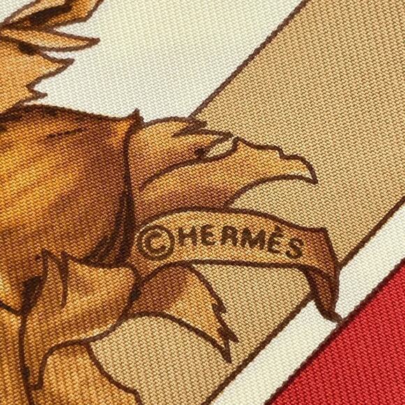 HERMES Vintage Carré 40cm 16” Teddy Bear Red Multicolor Silk Scarf W/Box NWT - Picture 11 of 15